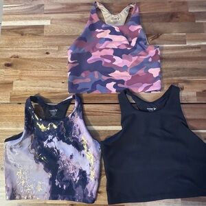 Girls old navy active Camouflage and Marble Print tops with build in sports bra